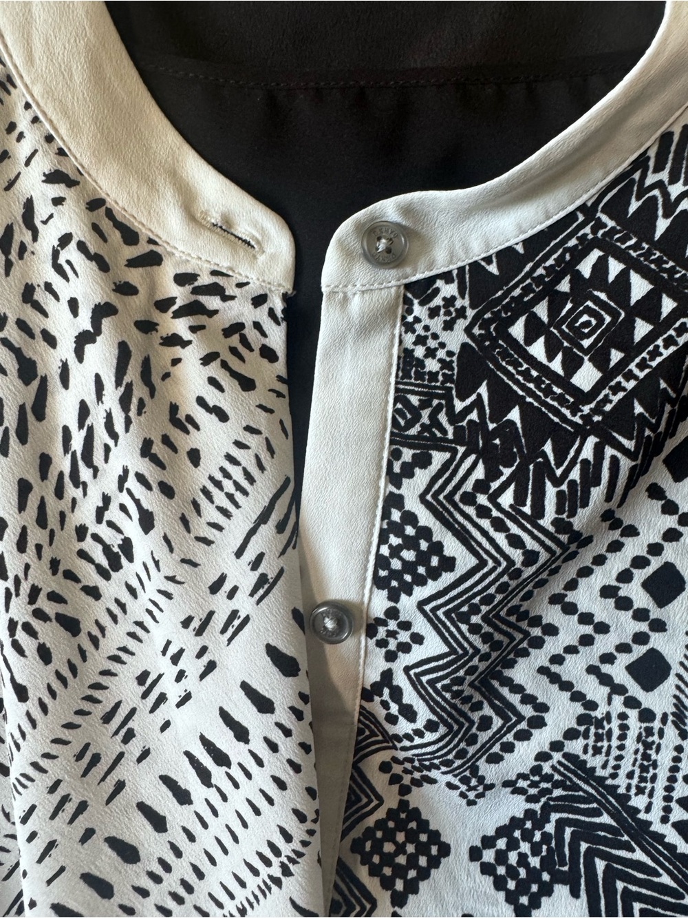 DKNY Layered Sleeveless Midi Dress Black White Abstract Geo Print Asymmetric XL - Picture 6 of 15